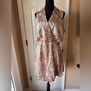 Sara Berman 100% Silk Multicolor Confetti Mini Dress size Large